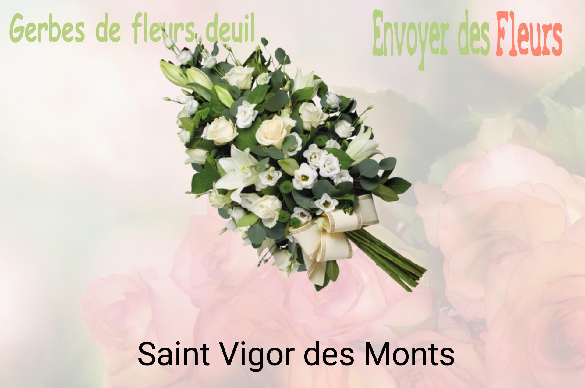 Gerbe de fleurs de deuil livrée à Saint-Vigor-des-Monts